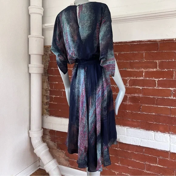 Vintage The Silk Farm 80’s Silk Midi Dress - Picture 3 of 16